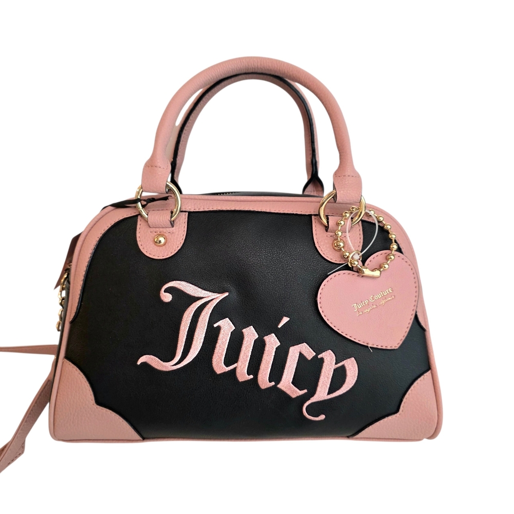 NWT Juicy Couture Urban‎ Heritage Bowler Bag Black Pink Y2K Satchel Purse